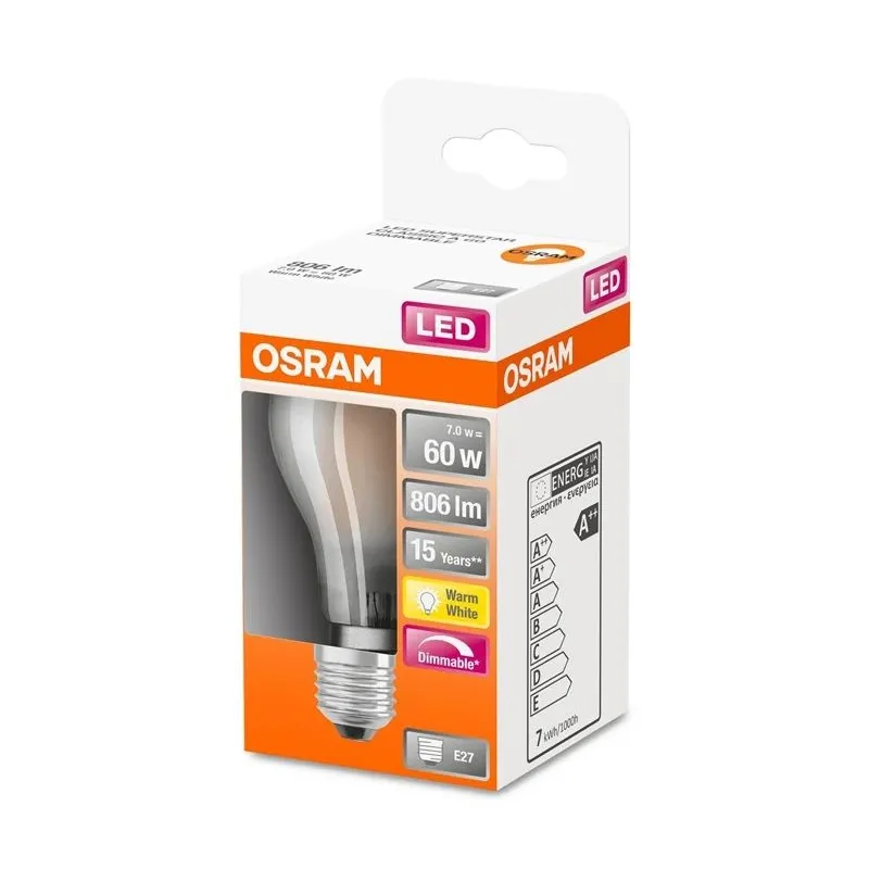 Spuldze Osram LED, A60, 2700 °K, E27, 7.5 W, 806 lm