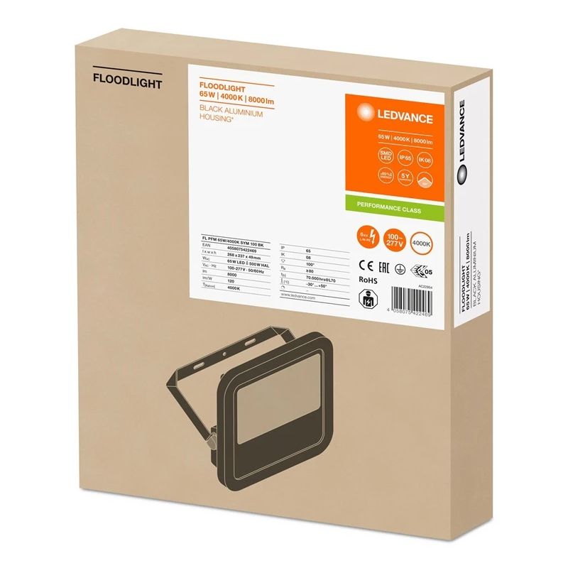 Lauko prožektorius LED. 65W. 4000K. 8000lm. IP65. 55000h