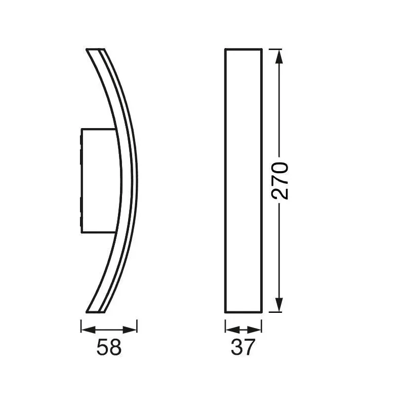 Āra sienas lampa Ledvance-Osram Endura Style, 7W, LED, IP44, pelēka, 27 cm x 5.8 cm