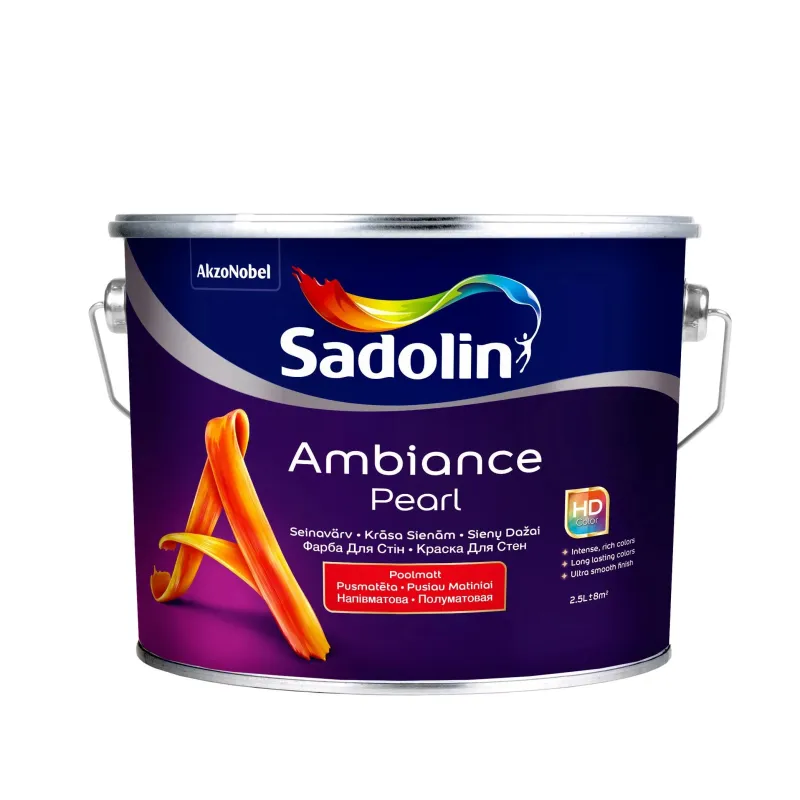 Krāsa Sadolin Ambiance Pearl, balta krās., 2.5 l