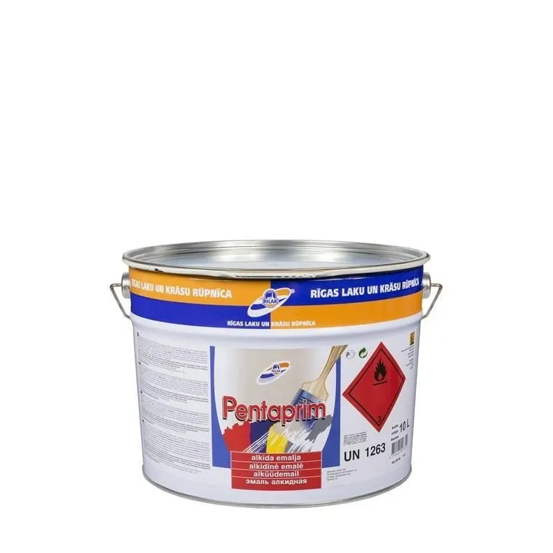 Krāsa, daudzveidīgs Rilak Pentaprim, spīdīga, 10 l, dzeltenbrūna krās.
