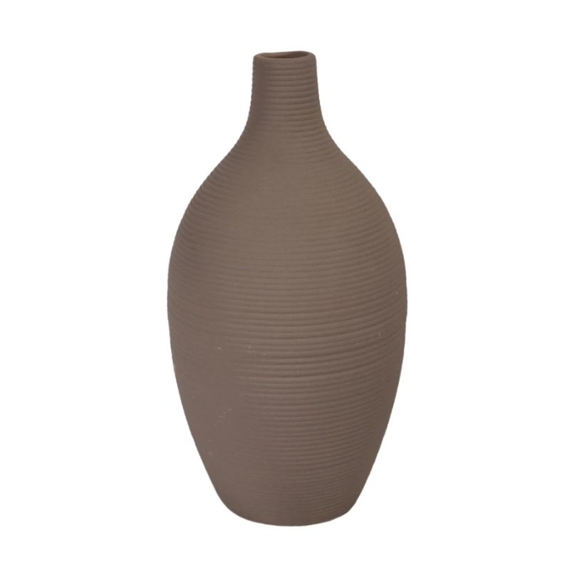 Vāze keramiska 14x14x28cm, pelēka