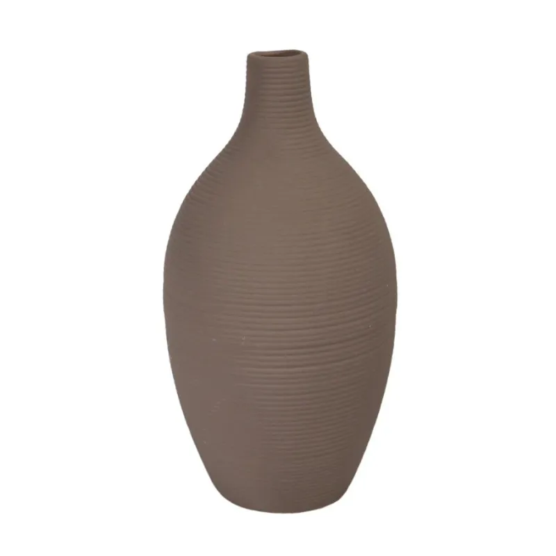 Vāze keramiska 14x14x28cm, pelēka