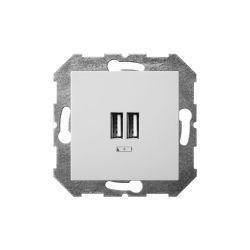 Usb lādētājs ligzda įuk-2-01 balts ep