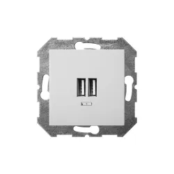 Usb lādētājs ligzda įuk-2-01 balts ep