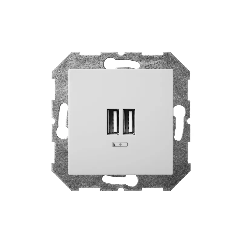 Usb lādētājs ligzda įuk-2-01 balts ep