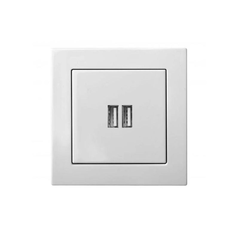 Usb lādētājs ligzda įuk-2-01 balts ep