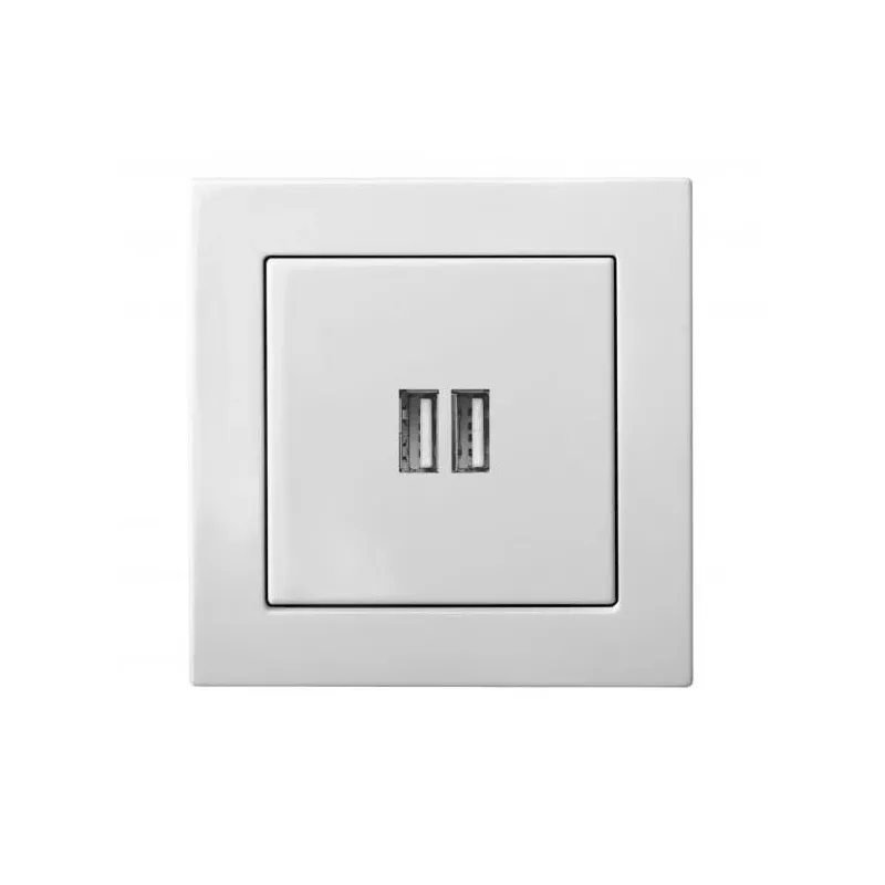 Usb lādētājs ligzda įuk-2-01 balts ep