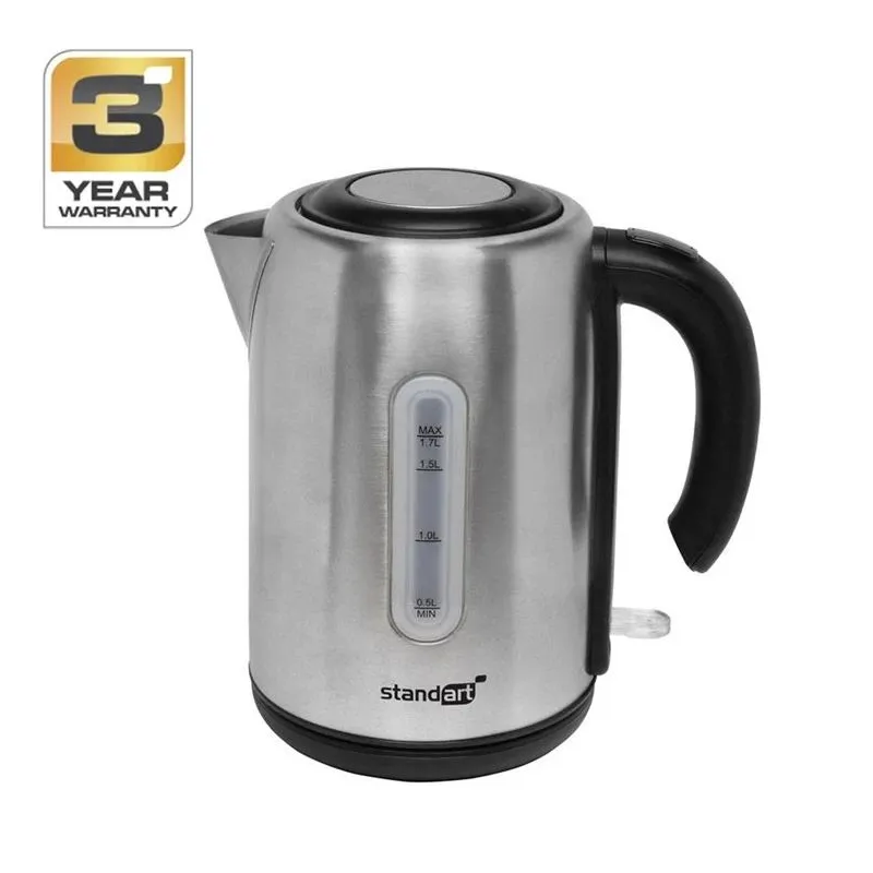 Elektriskā tējkanna Standart T-9013B, 1.7 l, sudraba krās.