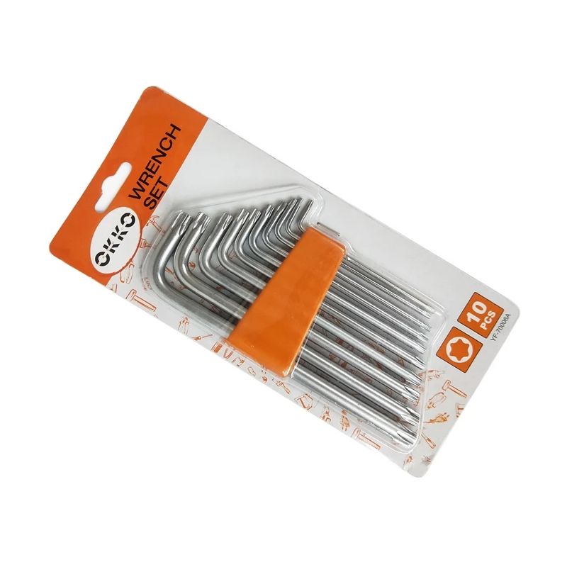 Zvaigžņu atslēgu komplekts YF-70006A 10 gab., T9-T50 OKKO