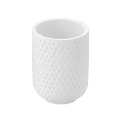 Стакан для ванной Domoletti BPO-3286C white, белый цв., 7.2 см x 9.6 см x 7.2 см