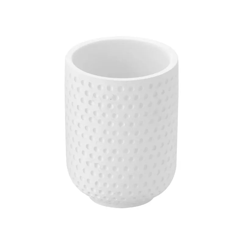 Vannas istabas glāze Domoletti BPO-3286C white, balta krās., 7.2 cm x 9.6 cm x 7.2 cm