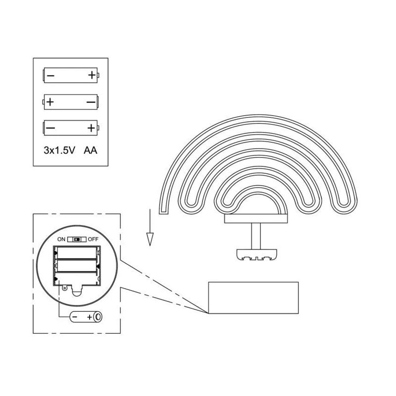 Galda lampa OKKO NEO 19531-RAINBOW. 1 W LED