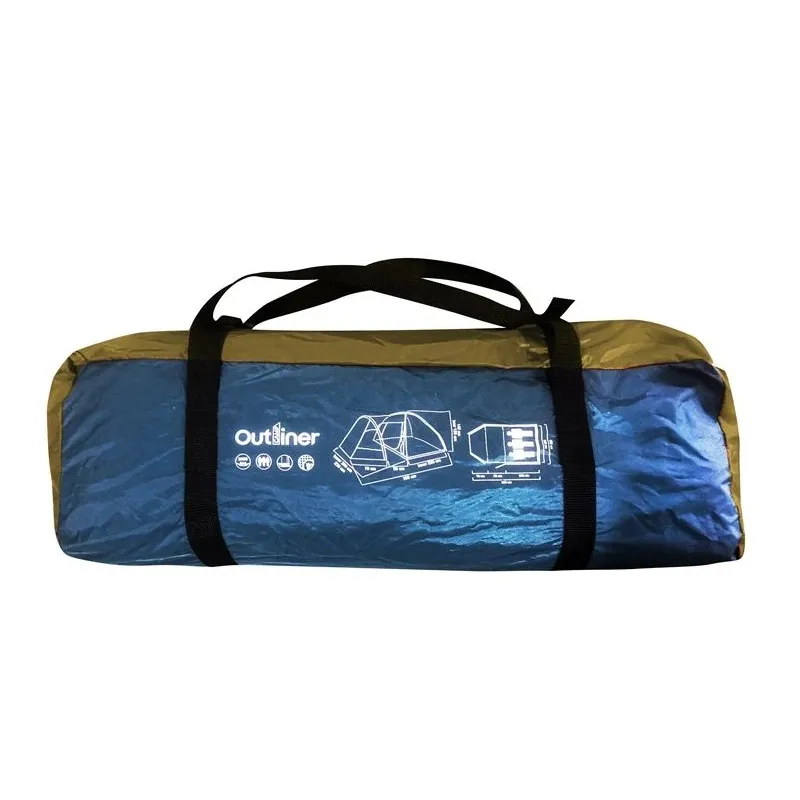 Trīsvietīga telts Outliner RD-T23-3, zila krās.-zaļa krās., 380 cm x 220 cm x 145 cm