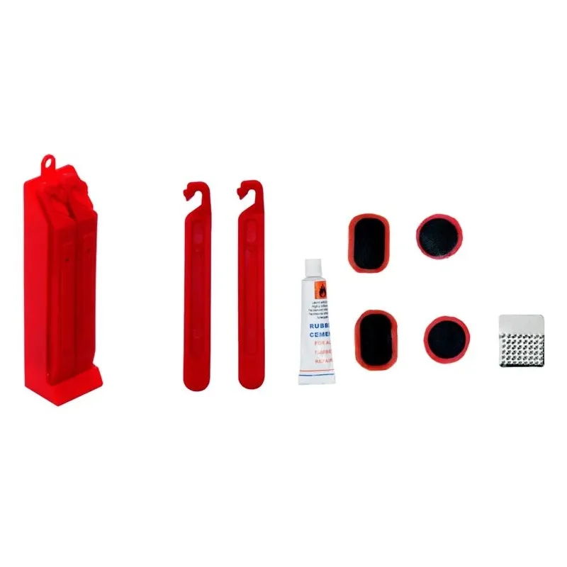 Velosipēda kameras ielāps Outliner FSBRK-162, plastmasa-gumija-metāls, melna krās.-oranža krās., 9 gab.