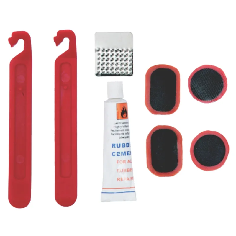 Velosipēda kameras ielāps Outliner FSBRK-162, plastmasa-gumija-metāls, melna krās.-oranža krās., 9 gab.