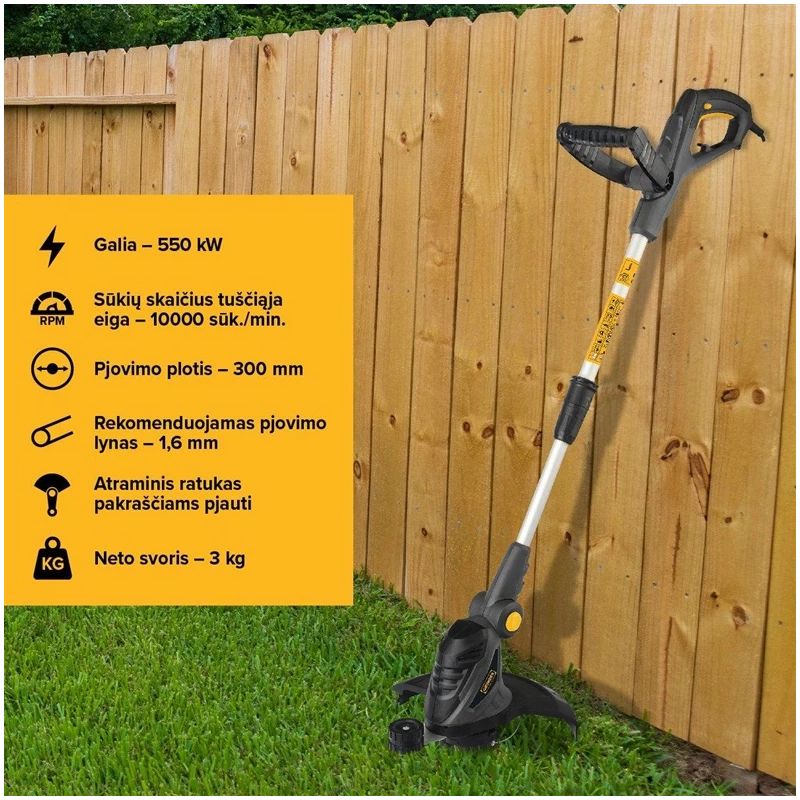 Zāl.pļaujmaš. elekt.grunder 550w 30cm