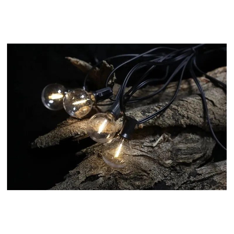 Гирлянда с лампочками на солнечной батарее Domoletti, IP44, черный цв.