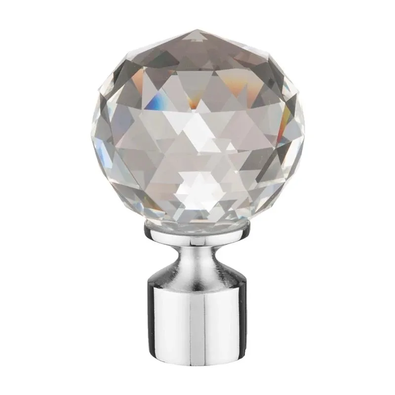 Curtain rod finial crystalkula d19 chrom