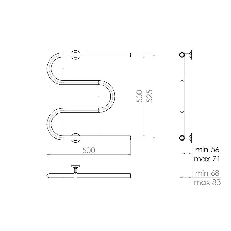Žāvētājs dvieļu m 50x50-1-2-d25 simple