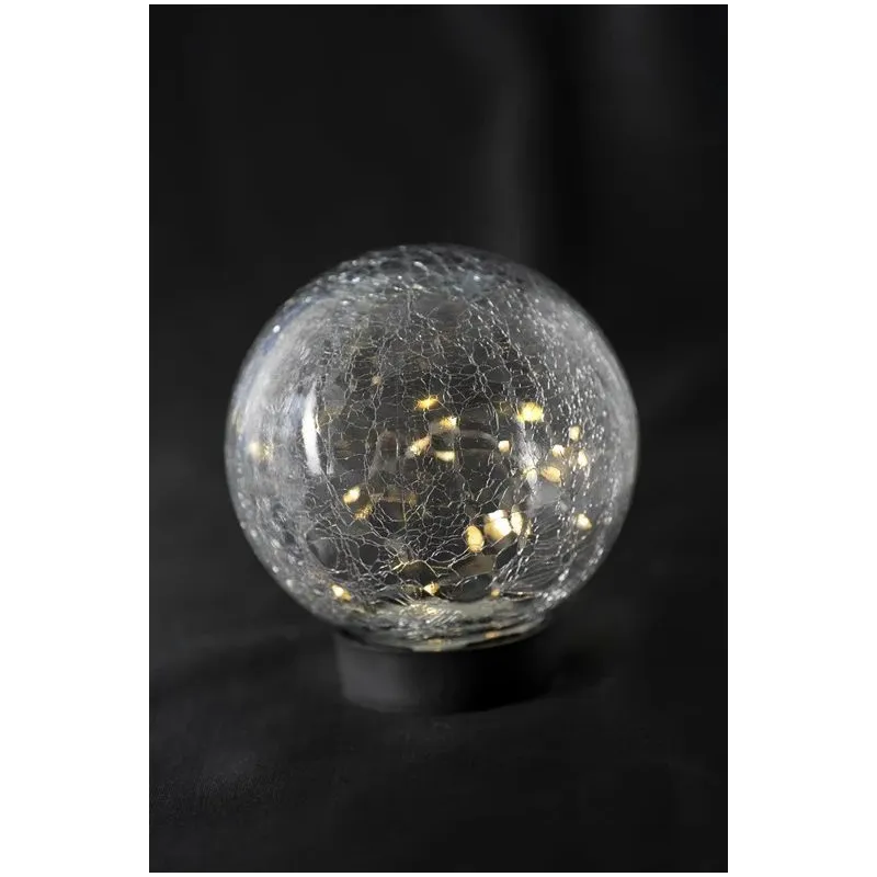 Solar crackle glass orb light15cm 100969
