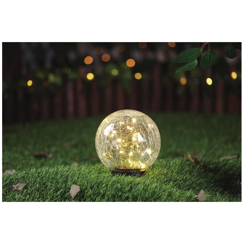 Iedurams gaismeklis ar saules bateriju Domoletti Cracle, 1.2W, IP44, melna krās.-caurspīdīga krās.