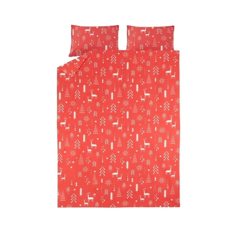 Gultas veļas komplekts Domoletti Red Christmas, sarkana krās., 200 x 220 cm