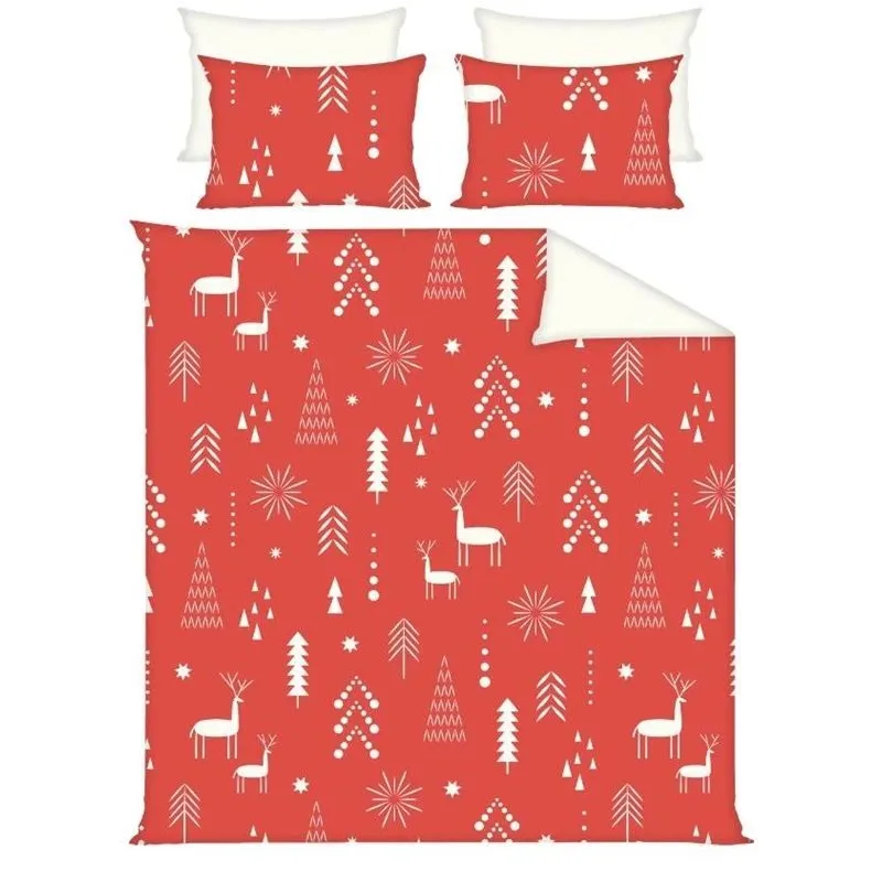 Gultas veļas komplekts Domoletti Red Christmas, sarkana krās., 200 x 220 cm