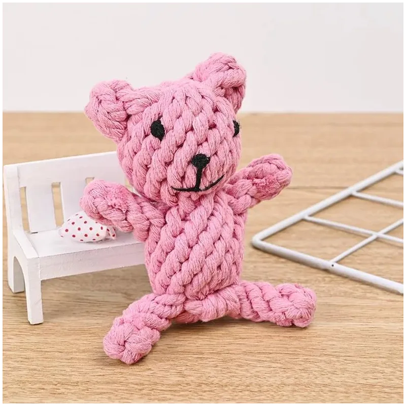 Rotaļlieta sunim, virves mantiņa Höppy MS002, 13 cm, rozā krās.