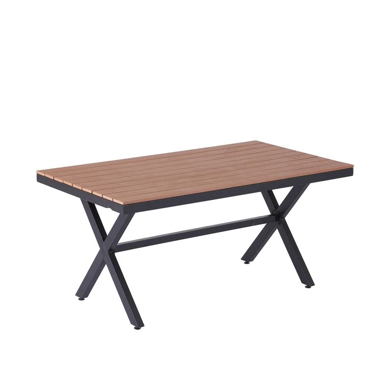 Lauko stalas Domoletti. juodas-medžio. 160 x 90 x 74 cm