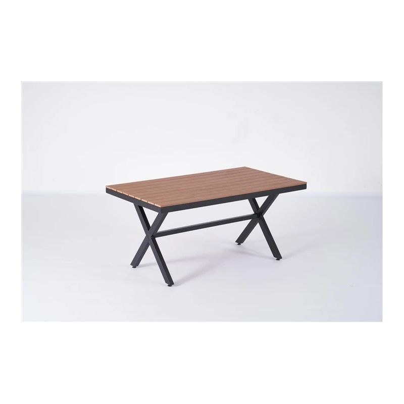 Lauko stalas Domoletti. juodas-medžio. 160 x 90 x 74 cm