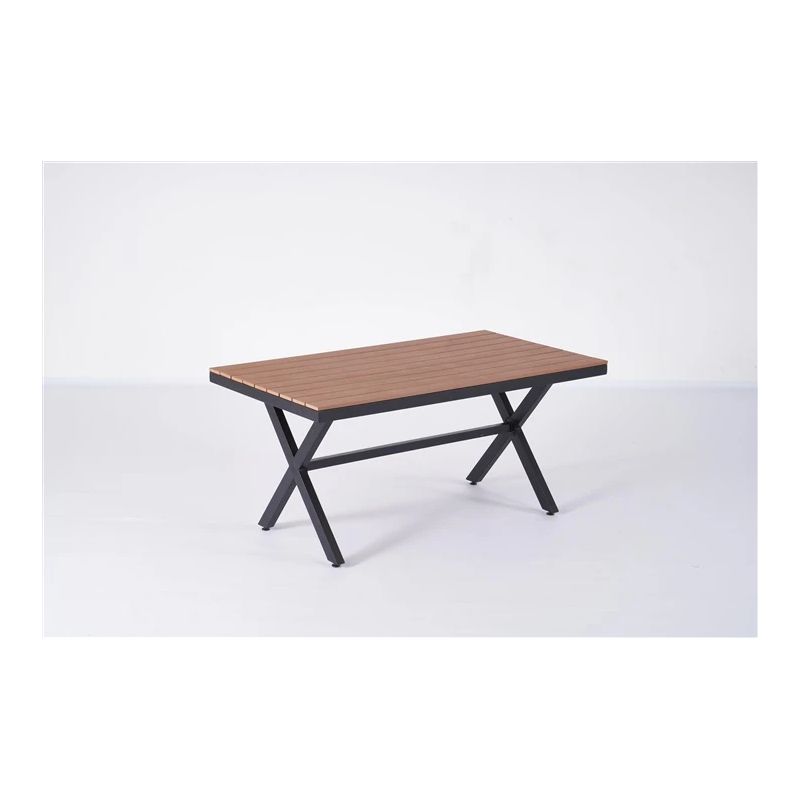 Lauko stalas Domoletti. juodas-medžio. 160 x 90 x 74 cm