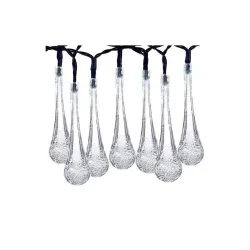 Rippuv päikesepaneeliga valgusti Domoletti Drop LK1907, 0.06W, IP44, valge v.-must v.-läbipaistev v.