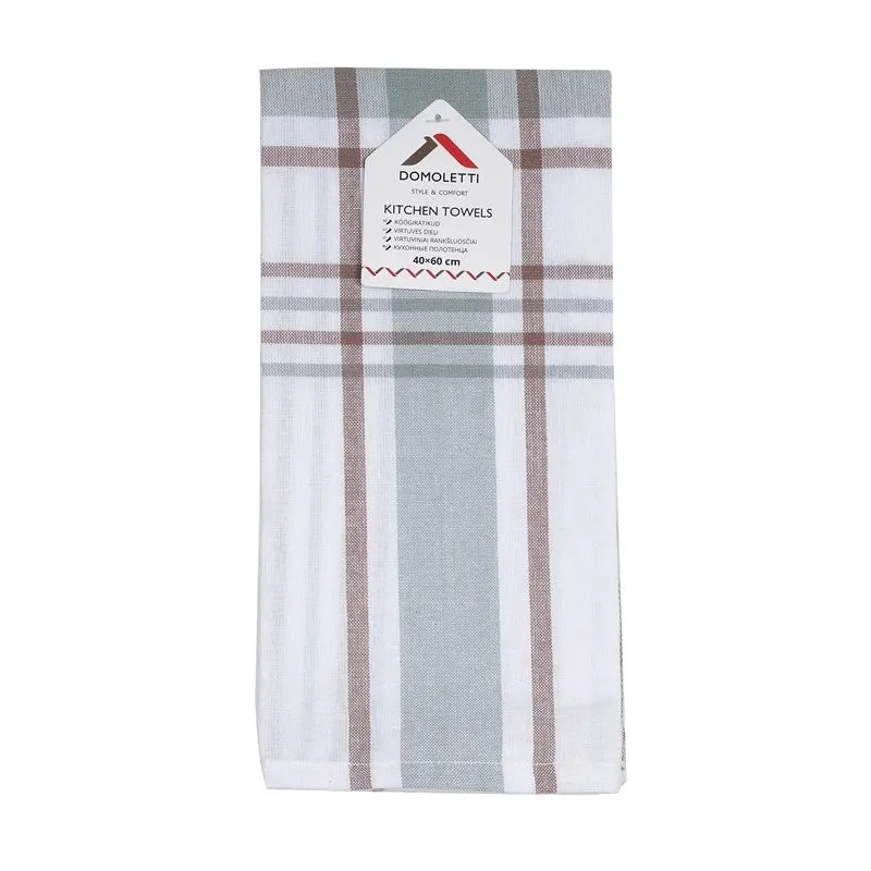 Virtuvinių rankšluosčių rinkinys Domoletti PMM-KT01C, pilka sp., 60 cm x 40 cm, 3 vnt.