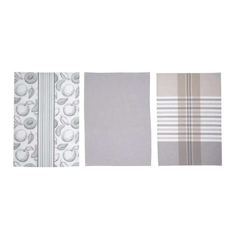 Virtuves dvieļu komplekts Domoletti PMM-KT06C, pelēka, 60 cm x 40 cm, 3 gab.