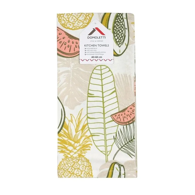 Virtuves dvieļu komplekts Domoletti PMM-KT07C, gaiši zaļš krās., 60 cm x 40 cm, 3 gab.