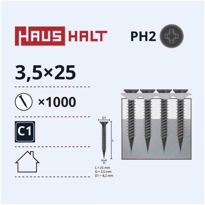 Kokskrūves ģ.lentē 3.5x25 met. 1000gab