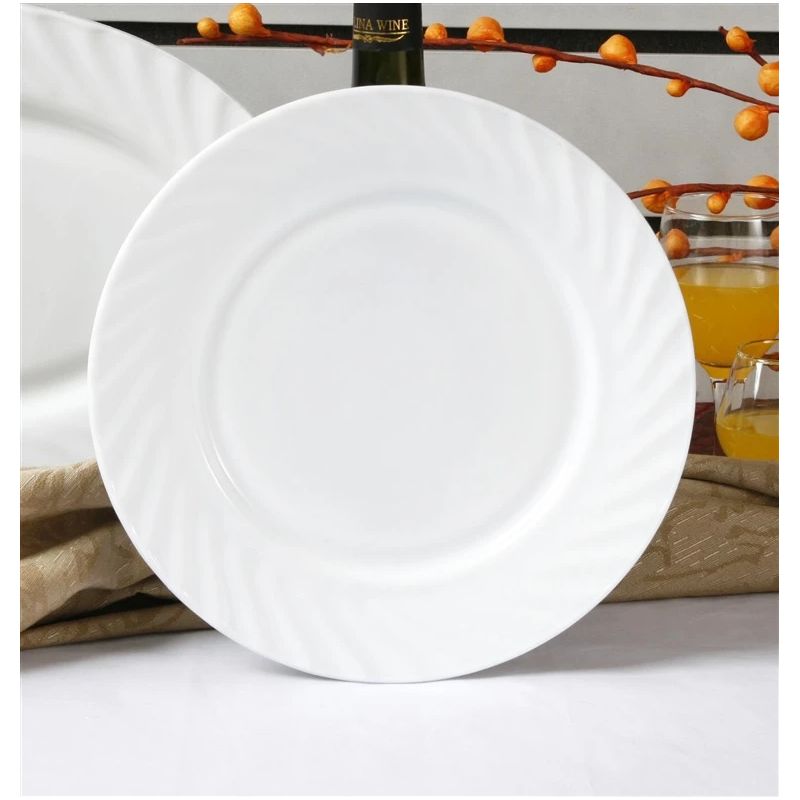 Šķīvis pusdienu 25.3cm viļņains balts