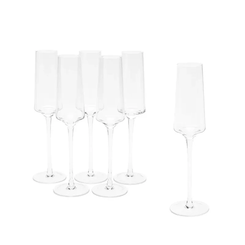 Šampano taurių komplektas Domoletti. stiklas. 0.21 l. 6 vnt.