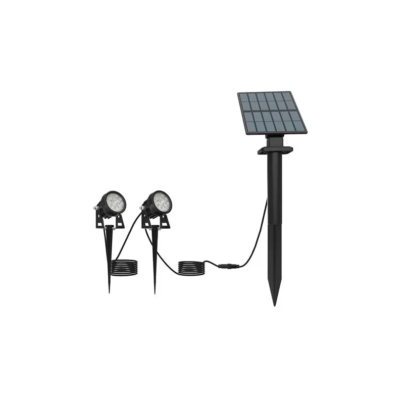 Iedurams gaismeklis ar saules bateriju Domoletti Spiky, 1W, IP44, melna