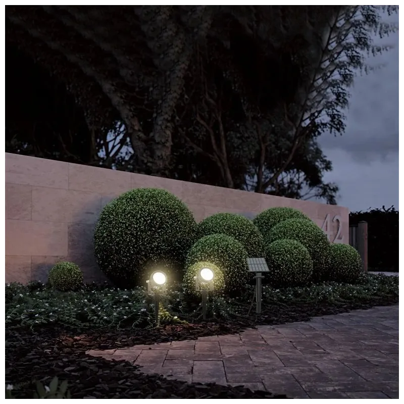 Iedurams gaismeklis ar saules bateriju Domoletti Spiky, 1W, IP44, melna