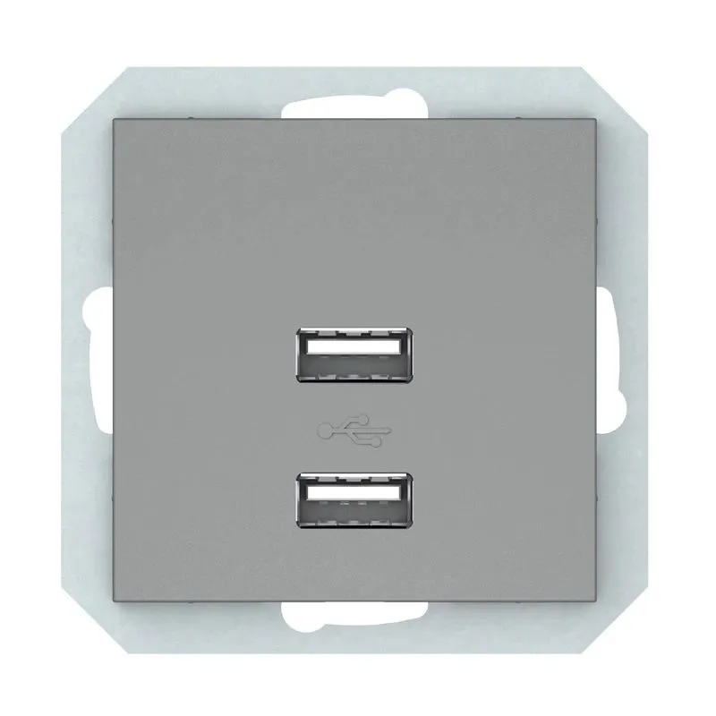 USB lādētājs Vilma QR1000, matēti pelēka krās.