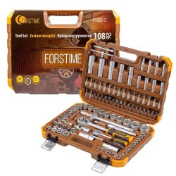 Galvučių ir antgalių rinkinys FORSTIME 108 vnt