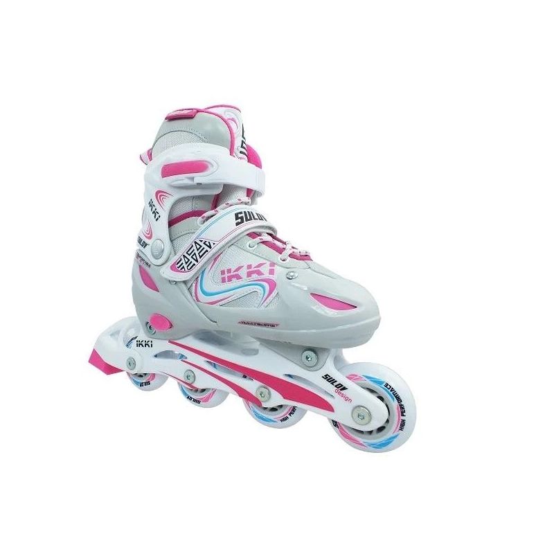 Skrituļslidas Ikki, balta-rozā-pelēka, 35-38