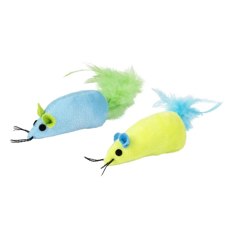 Rotaļlieta kaķiem mīksta ar spalvām