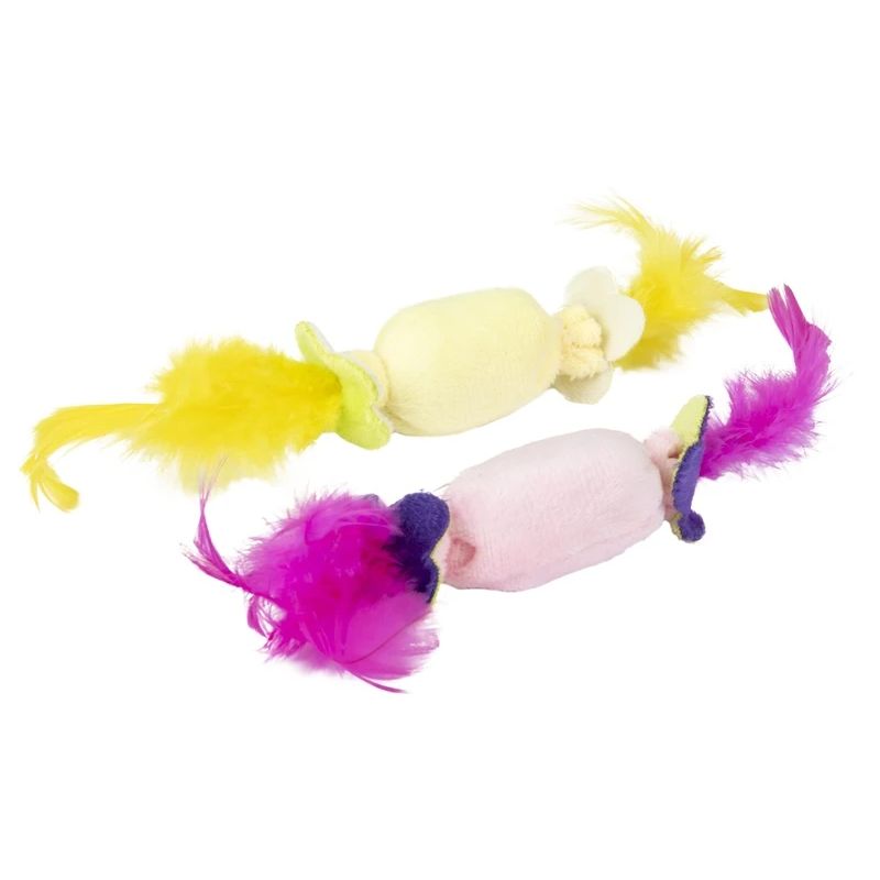 Rotaļlieta kaķiem mīksta ar spalvām