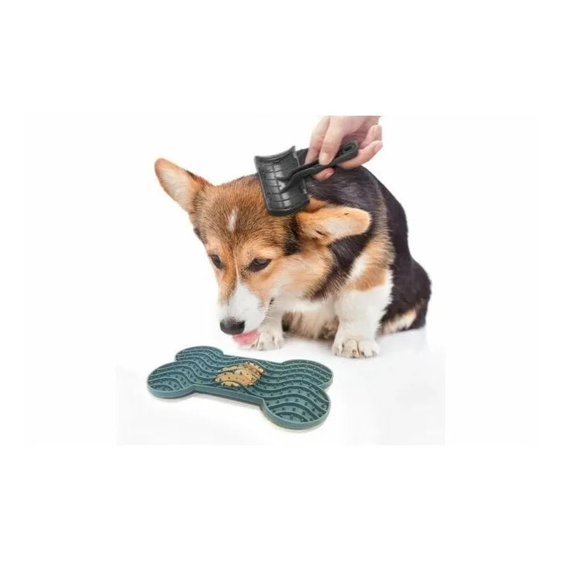 Laižymo kilimėlis gyvūnui Flamingo Lick Pad Petrol KF32953, 0.3 l, 21.8 cm x 12.8 cm, M