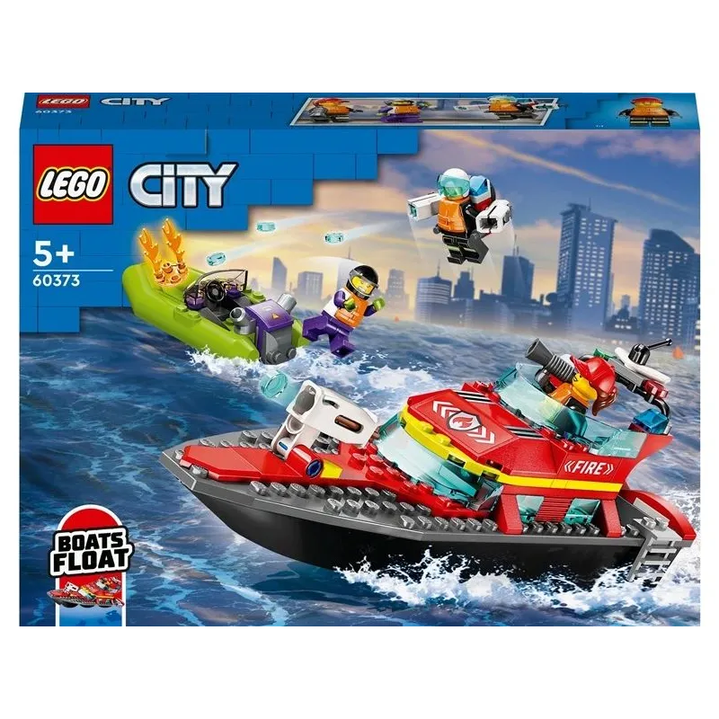 Konstruktors LEGO City Ugunsdzēsēju-glābēju kuģis 60373, 144 gab.