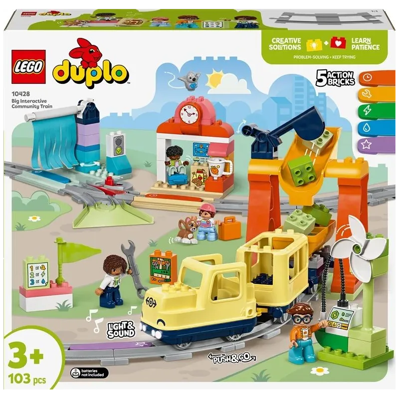 Konstruktors LEGO DUPLO Town Lielais, Interaktīvais Ciema Vilciens 10428, 103 gab.