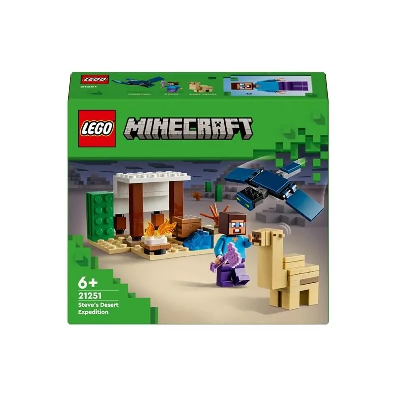 Konstruktors LEGO Minecraft Steve tuksneša ekspedīcija 21251, 75 gab.
